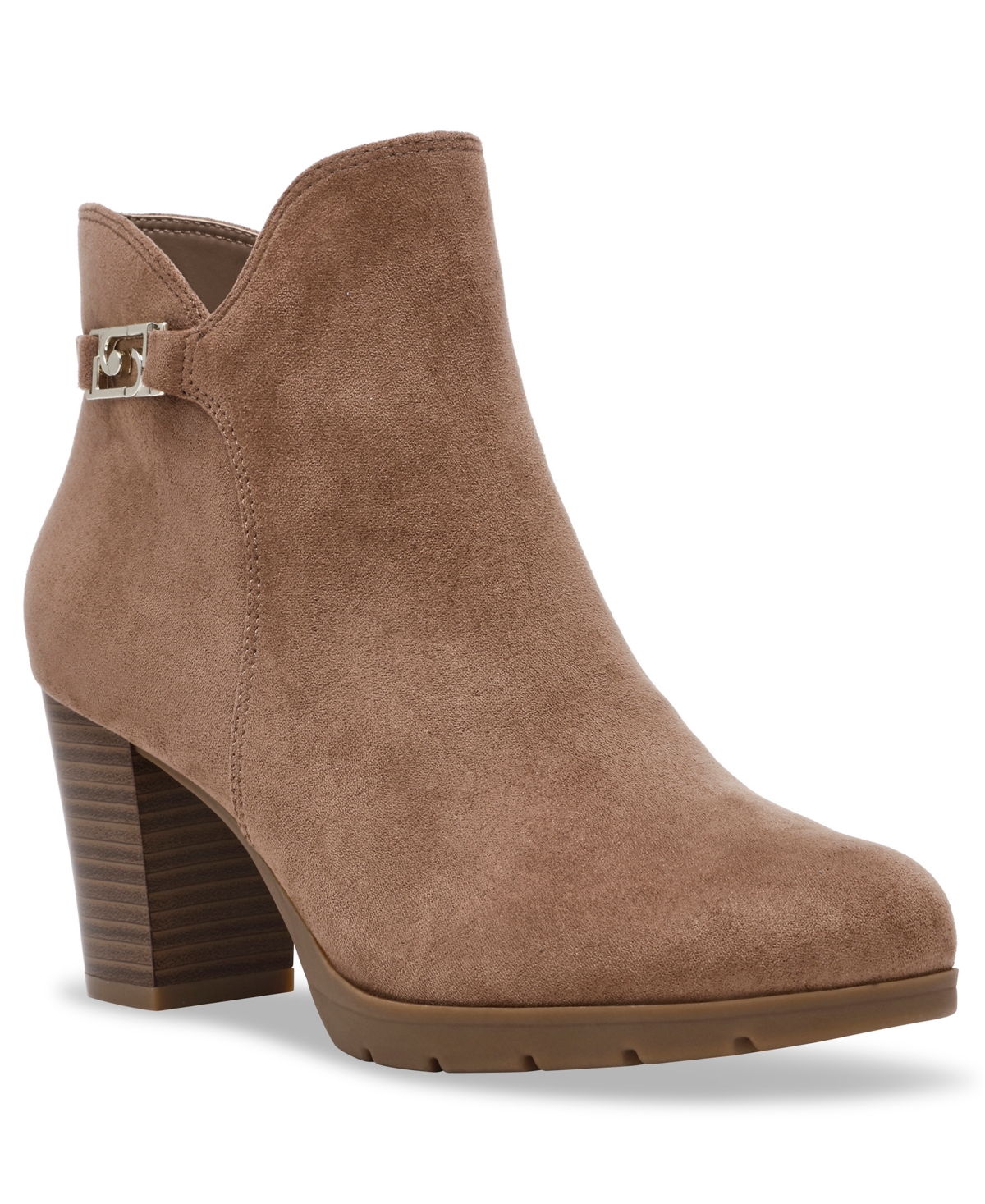 Women's Regency Block Heel Ankle Booties In Truffle