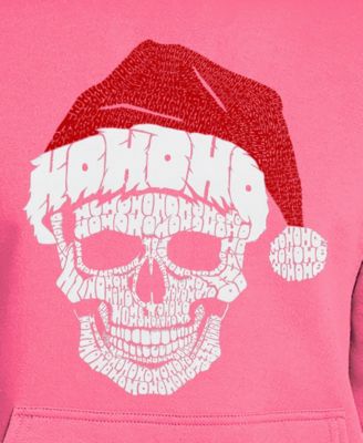 Men's Santa Skull Word Art Hooded Sweatshirt