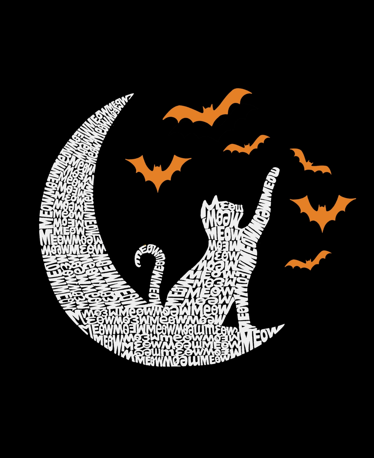 Shop La Pop Art Men's Lunar Bats Word Art Hooded Sweatshirt In Dark Grey