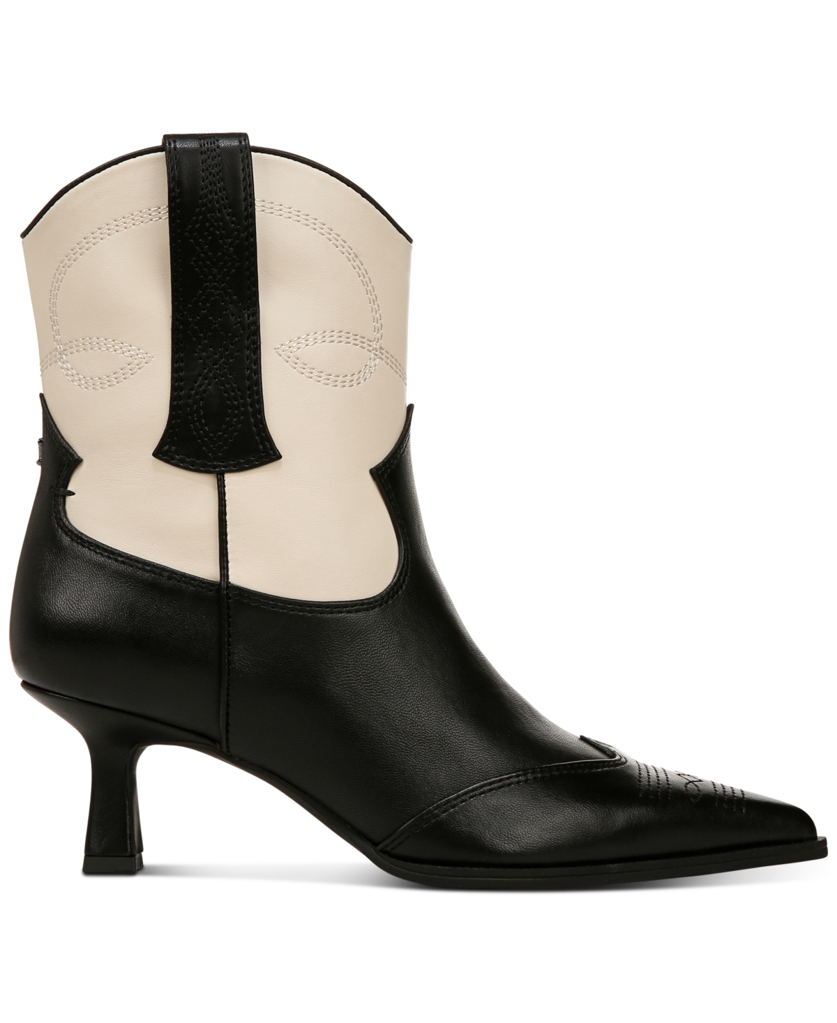 Circus Ny by Sam Edelman Women's Yolanda Kitten-Heel Western Booties -Vanilla Bean