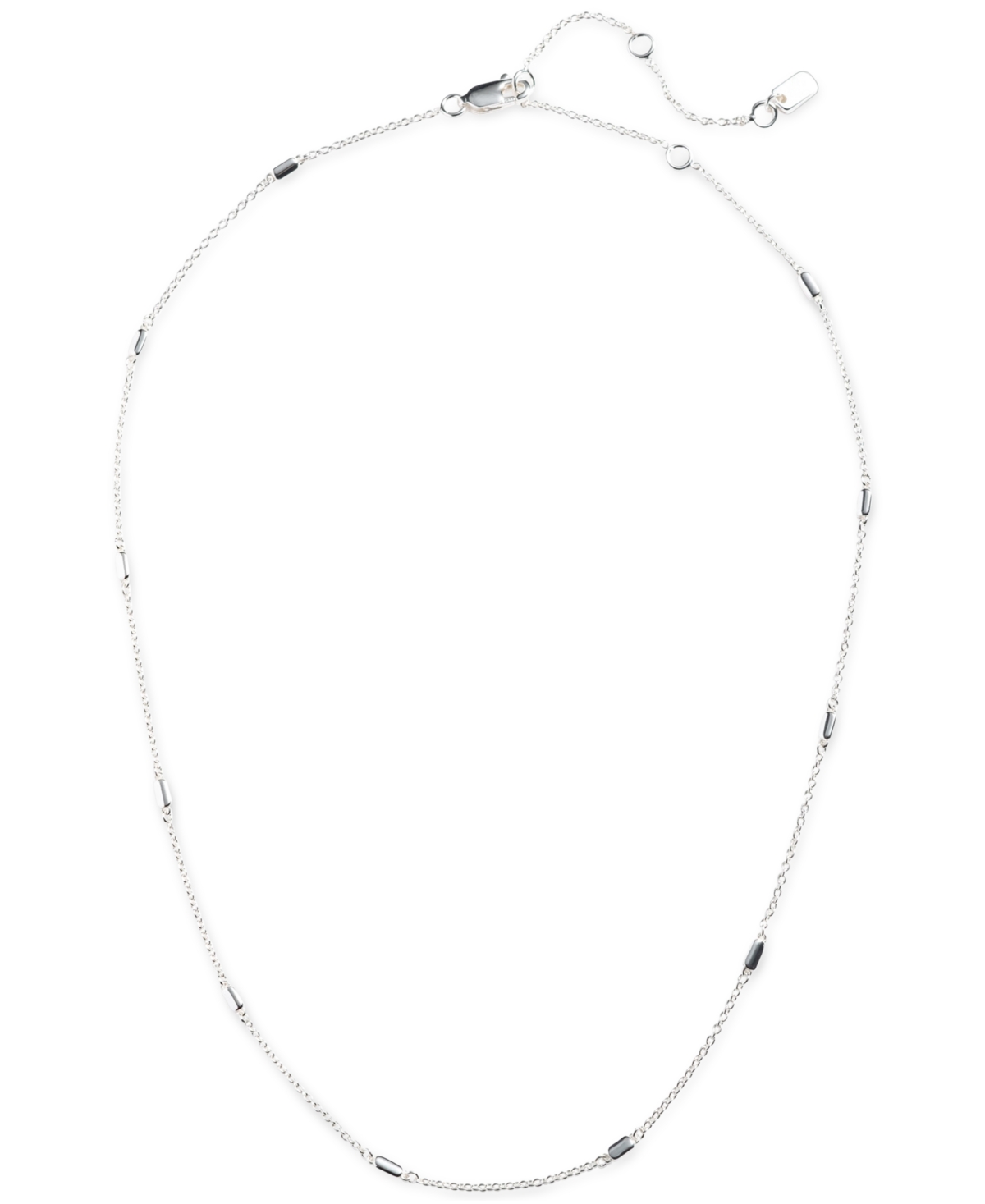 Lauren Ralph Lauren Sterling Silver Bar Station Collar Necklace, 15" + 3" extender - Silver