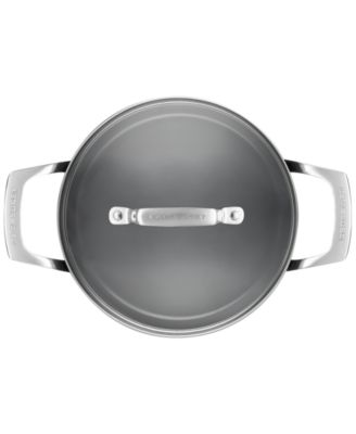 Essential Non-Stick Ceramic Stockpot with Glass Lid, 4-Quarts