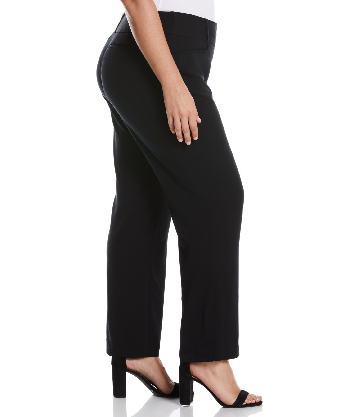 Женские брюки Rafaella Plus Size Curvy Fit Short Length Bootcut Pant, цвет: Чёрный — фото 3