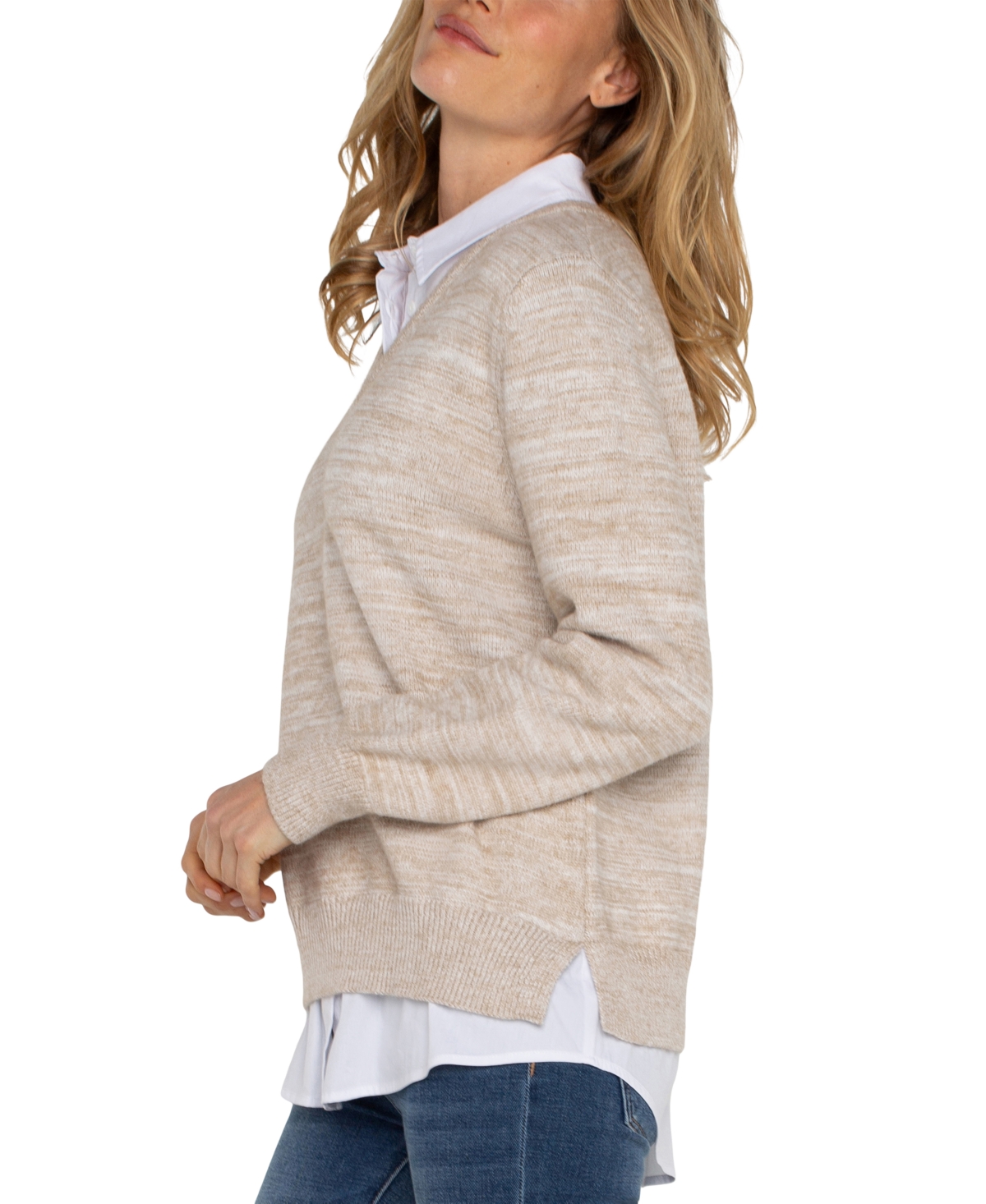 Liverpool Los Angeles Women's Layered-Look Sweater