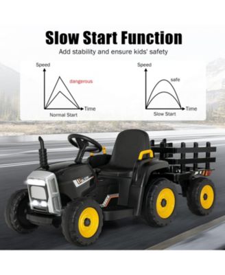 12V Ride on Tractor with 3-Gear-Shift Ground Loader for Kids 3+ Years Old