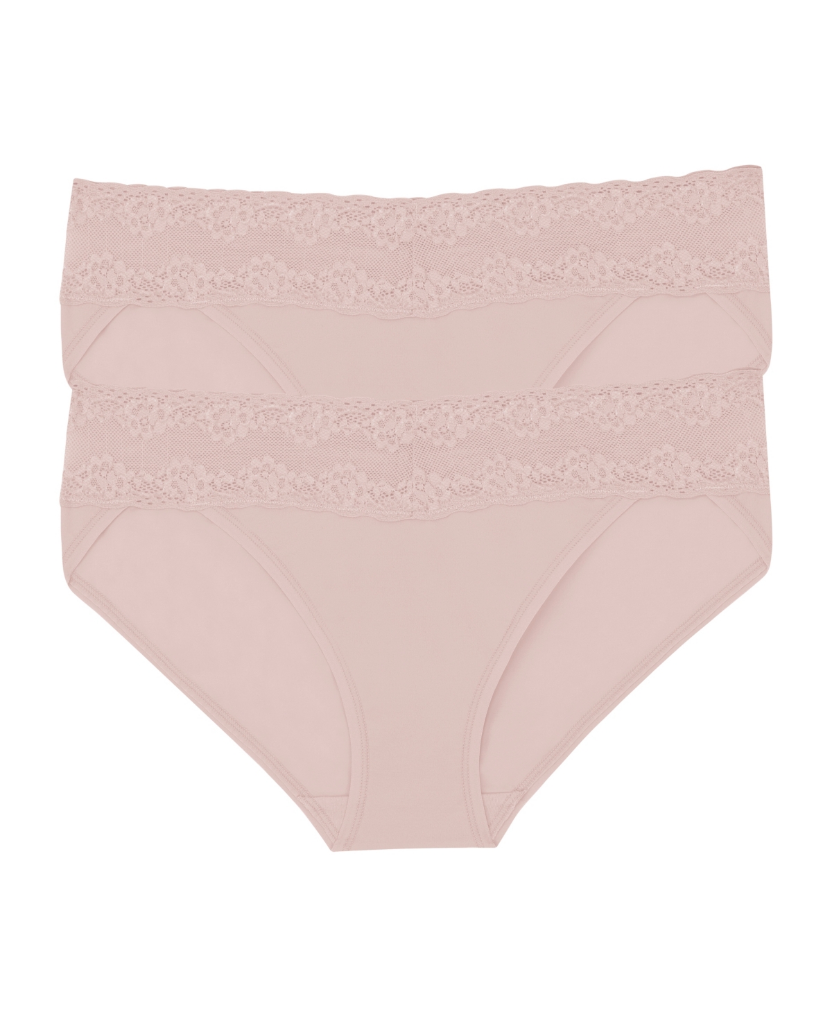 Natori Women's Bliss Perfection Lace Trim One Bikini Brief 2-Pack