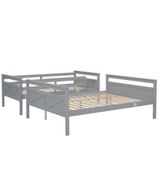 Streamdale Twin/Full Bunk Bed with Guardrail, Gray