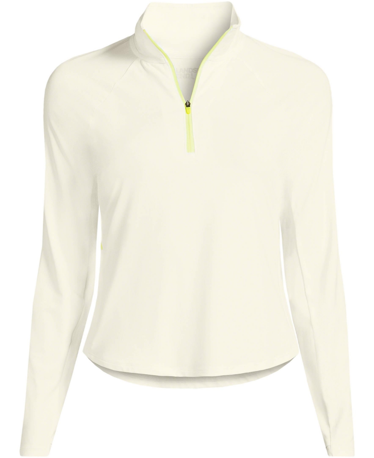 Lands' End Women's Cooling Quarter Zip Long Sleeve Mock Neck Upf 50 Sun Protection Rash Guard