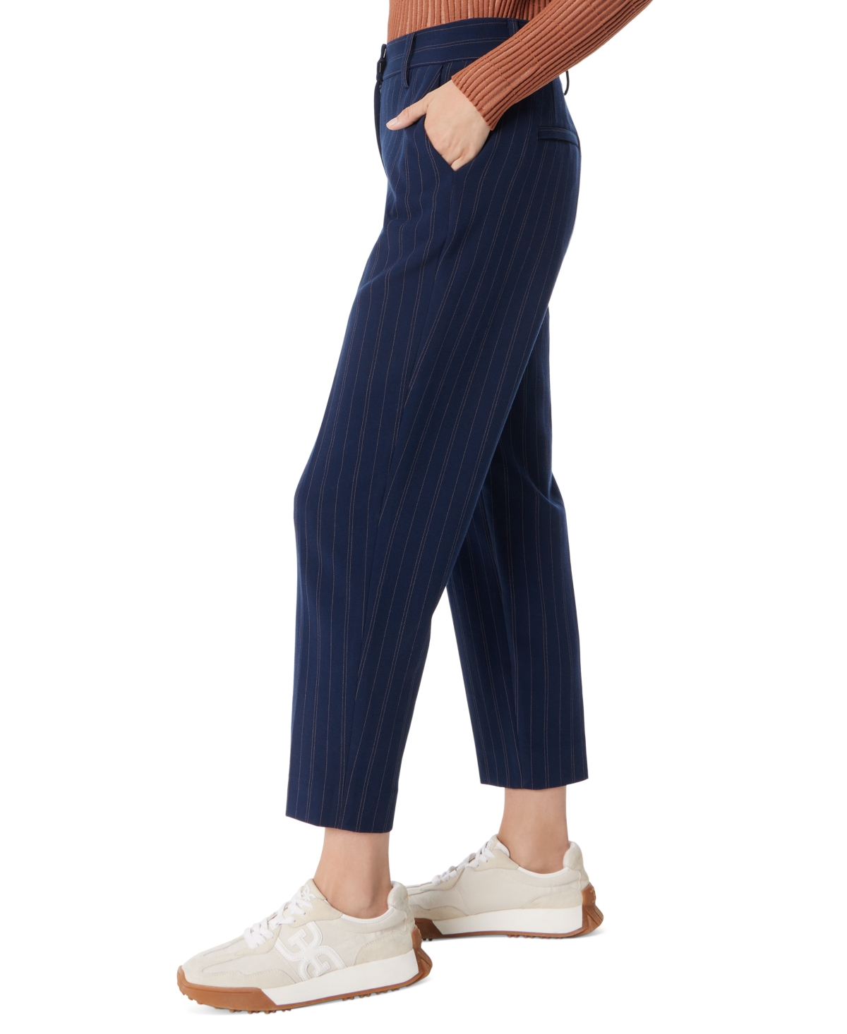 SAM EDELMAN WOMEN'S PINSTRIPE SLIM-FIT TROUSERS 