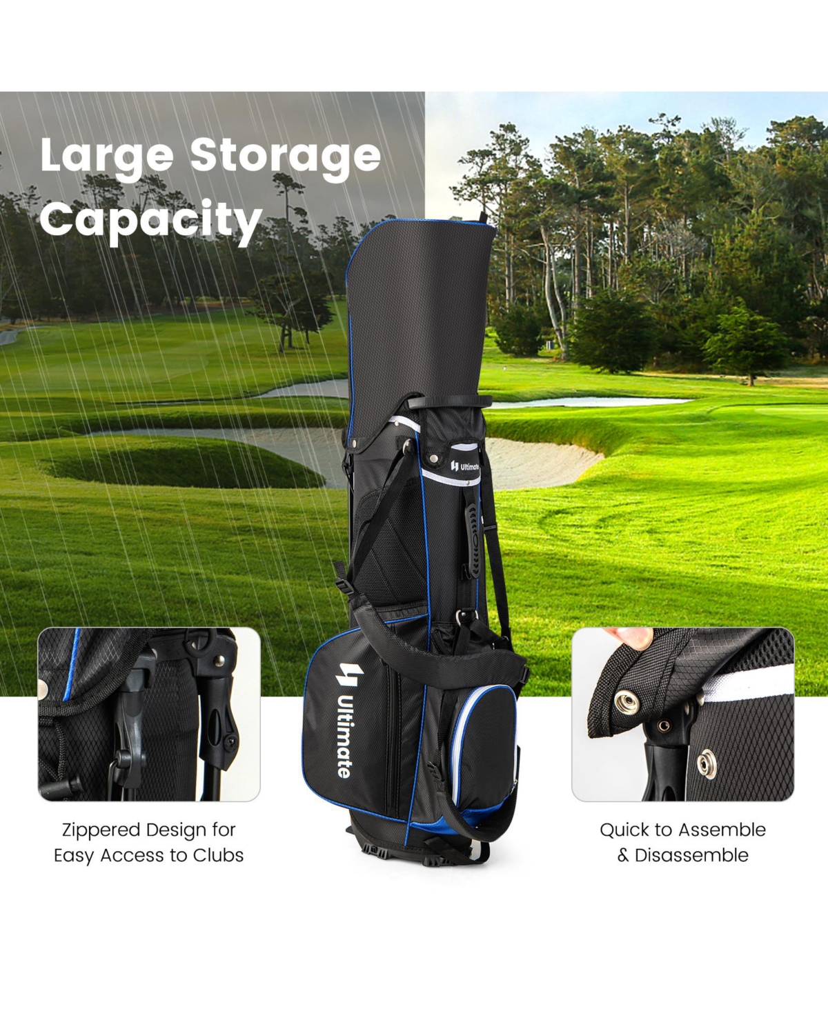 Givimo Lightweight Golf Stand Bag with 14 Way Top Dividers and 6 Pockets