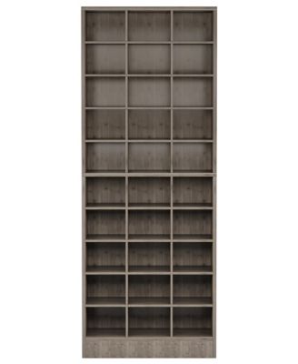 10-Tier Shoe Storage Cabinet, Gray Wooden Shoe Rack with 30 Cubbies, Freestanding Tall Entryway Shoe Organizer