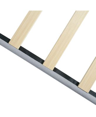 Modern Upholstered Platform Bed Frame with Tufted Headboard