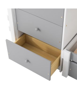 Twin Over Twin Loft Bunk Bed With Drawers And Ladder