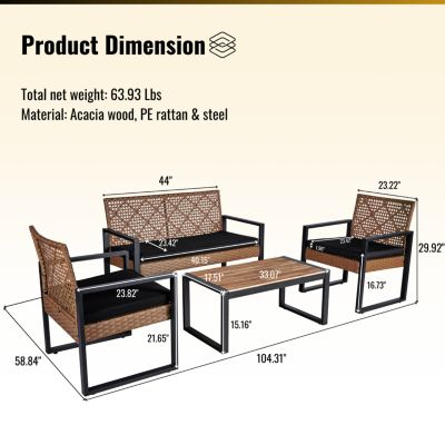 Streamdale Acacia Wood Patio Set for Outdoor Spaces
