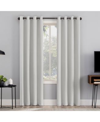 Cayden Grid Texture Draft Shield Fleece Insulated 100% Blackout Grommet Curtain Panel