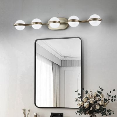 Modern Minimalist LED Vanity Light with Frosted Glass Shades