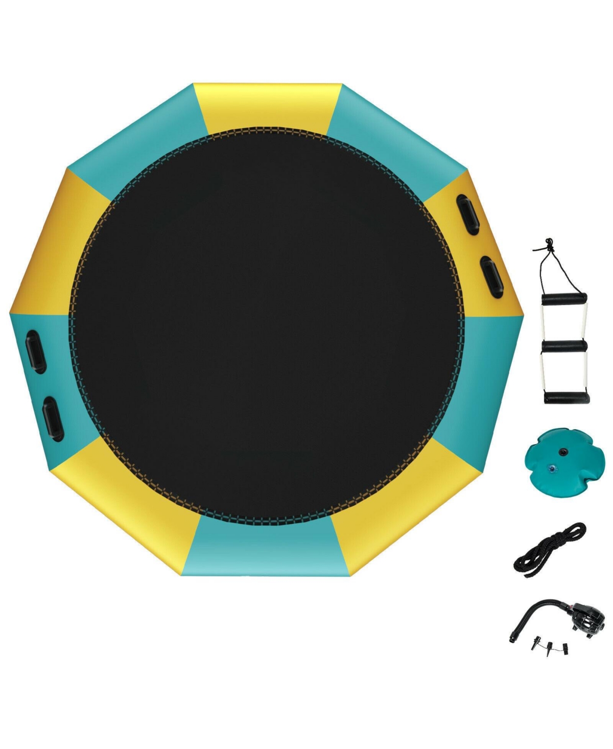 10 Feet Inflatable Splash Padded Water Bouncer Trampoline - Yellow