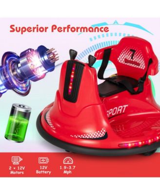6V Bumper Car for Kids Toddlers Electric Ride On Car Vehicle with 360° Spin-Red