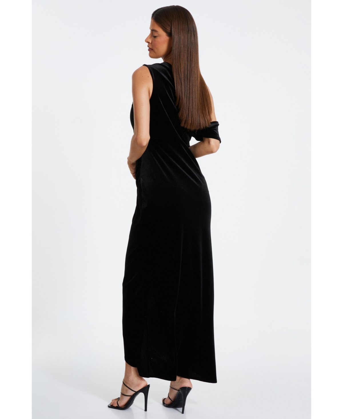 Quiz Women's Velvet Asymmetric Maxi Dress
