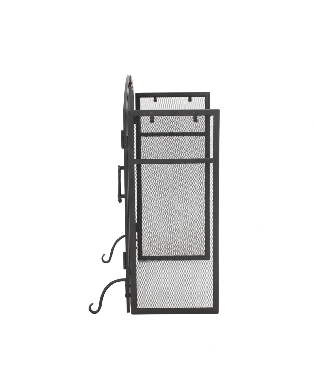 Streamdale FurnitureFolding Fireplace Screen With Doors And Tools - Matte black