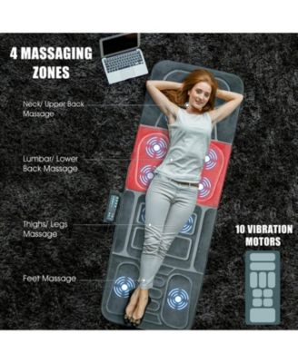 Foldable Massage Mat with Heat and 10 Vibration Motors