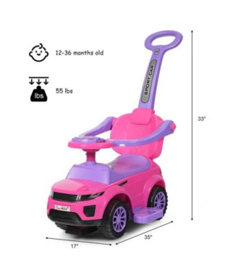 3 In 1 Ride on Push Car Toddler Stroller Sliding Car with Music