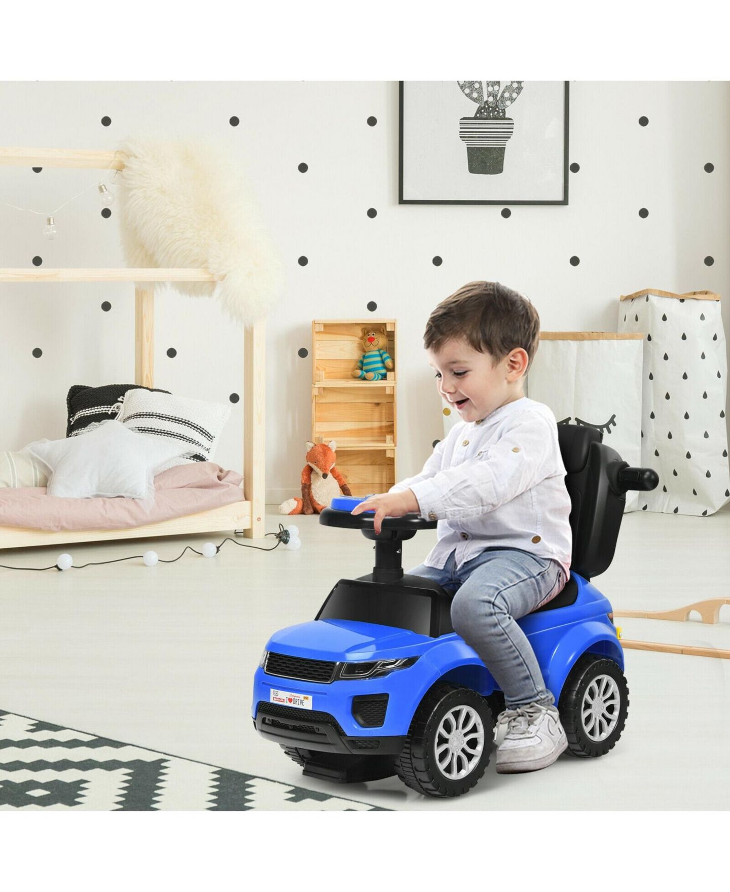 Детская игрушка SUGIFT 3-in-1 Ride-On Push Car with Music, 55 lb. Capacity, Ages 1+, цвет: Тёмно-синий — фото 11