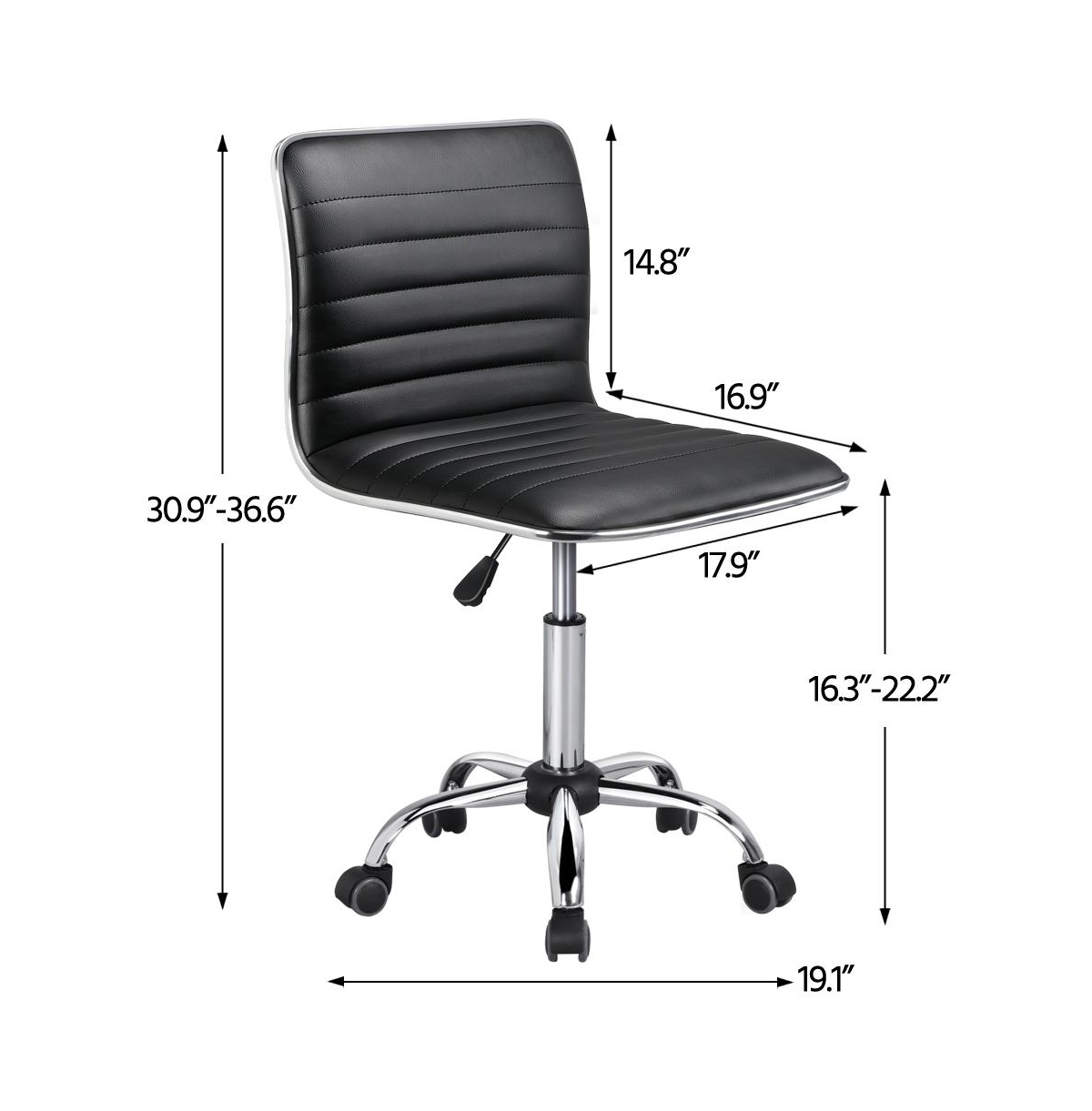 Yaheetech Pu Leather Low Back Swivel Armless Office Chair