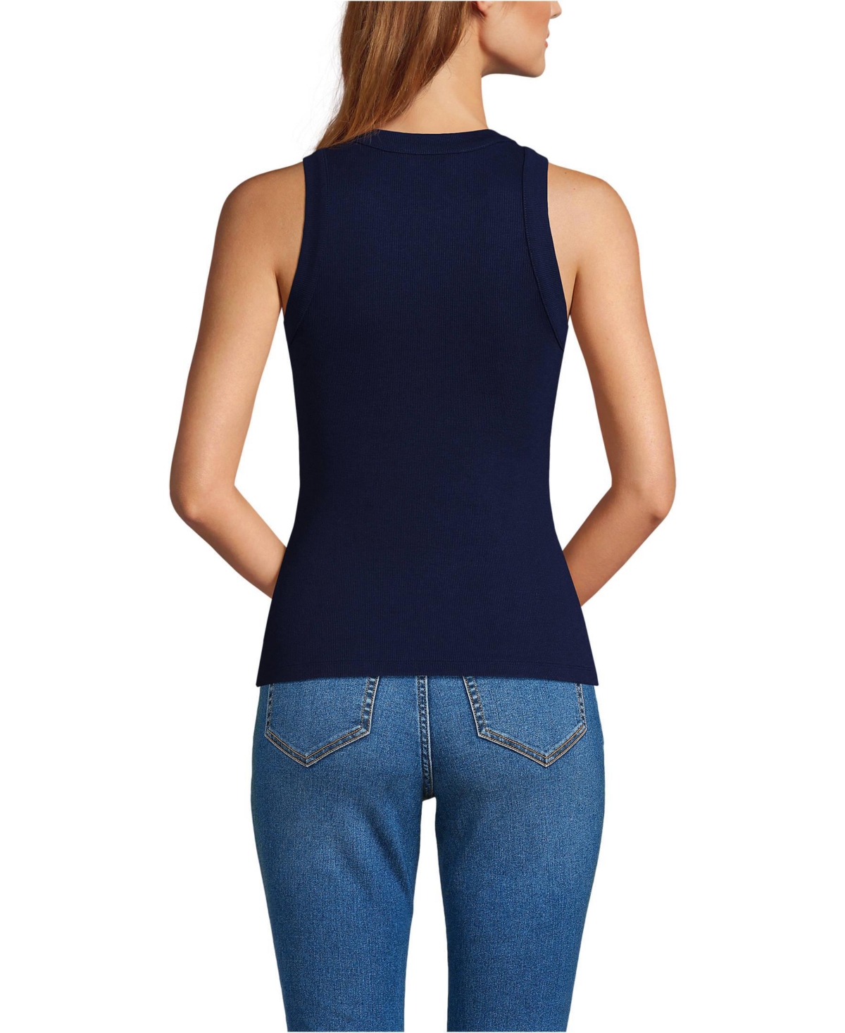 Lands' End Women's Drapey Rib Skimming Tank Top