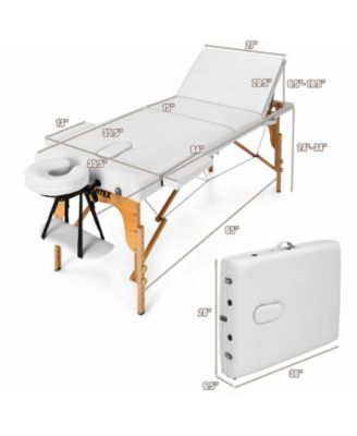 3 Fold Portable Adjustable Massage Table with Carry Case