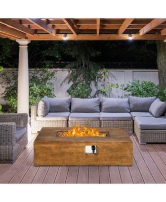 48 x 27 Inch Outdoor Gas Fire Pit Table 50 000 BTU with Lava Rocks and Cover