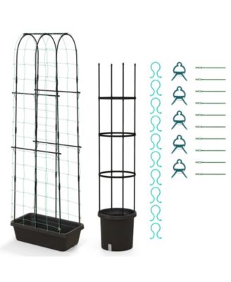 2 Pack Garden Planters with Trellis Cucumber Trellis Tomato Cage