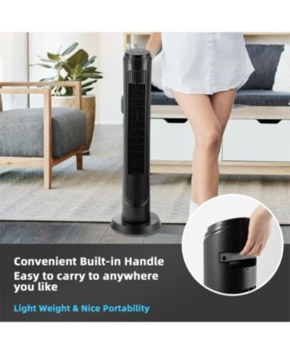 40 Inch Tower Fan with Remote 75&deg; Oscillating Fan with 3 Wind Modes and 4 Wind Speeds-Black