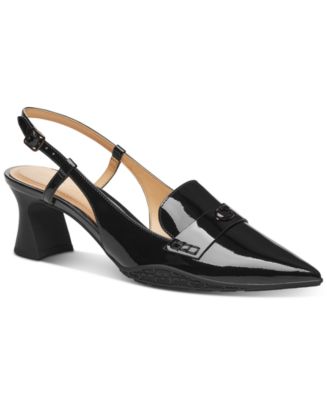 【COACH】Pointed Toe Leather Kitten Heel Slingback Pumps COACH Pointed Toe Leather Kitten Heel Slingback Pumps - Macy's