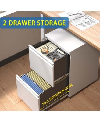 Simplie Fun 2-Drawer Mobile File Cabinet, Lockable, Fully Assembled