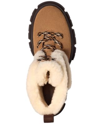 【UGG】★ブーツ★ Women's Brooklyn Hiker UGG Brooklyn Hiker Suede Fur Trimmed Platform Block Heel