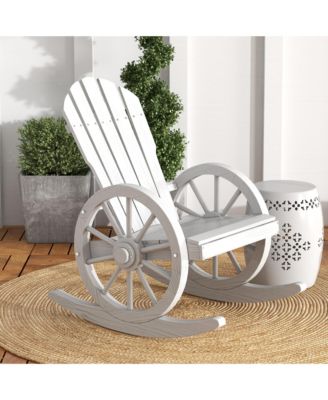 Oversized Slatted Adirondack Rocking Chair