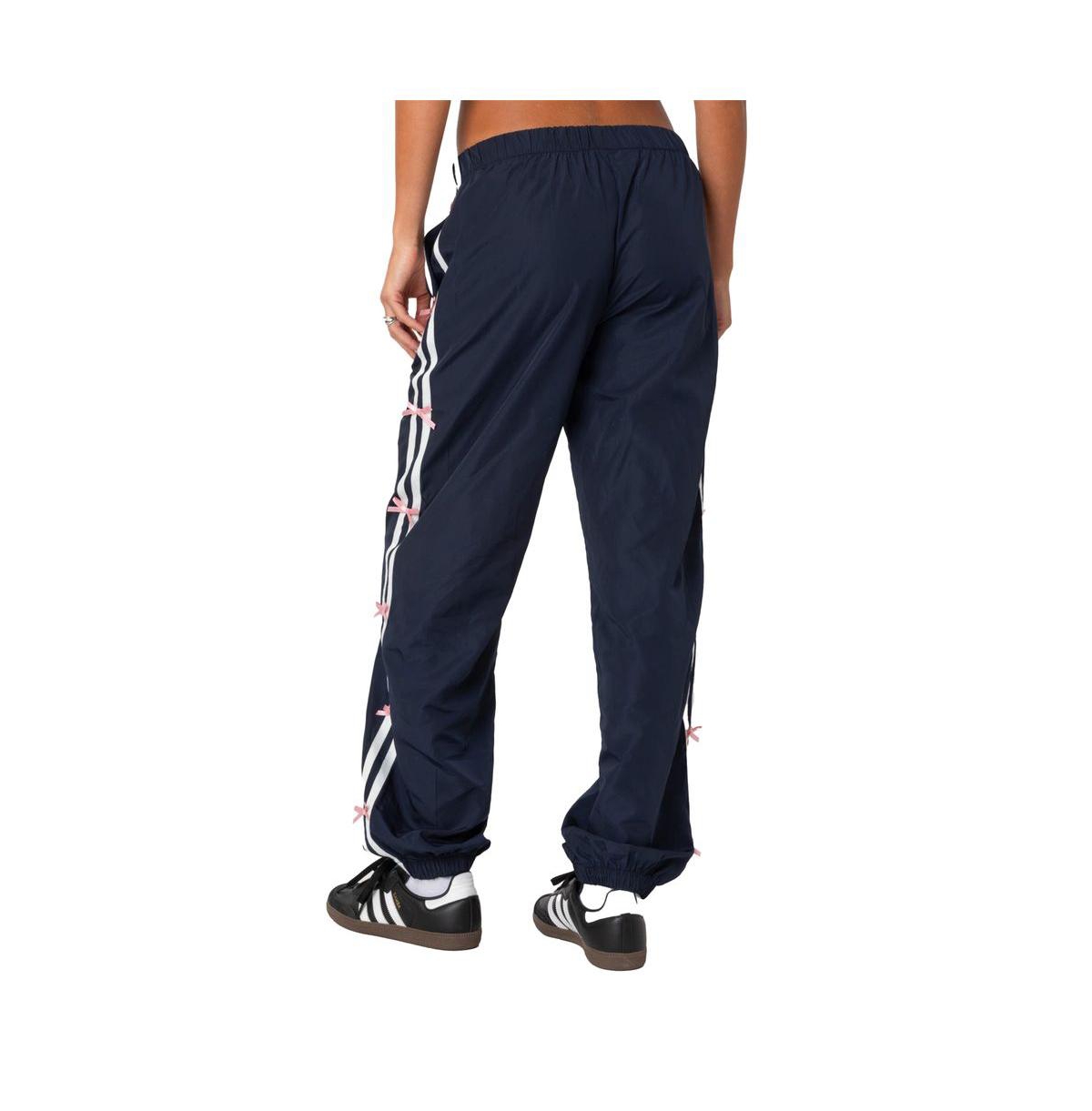 Edikted Women's Bow Stripe Nylon Track Pants