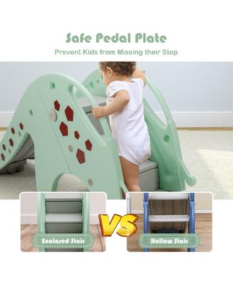 3-in-1 Kids Climber Slide Play Set with Basketball Hoop