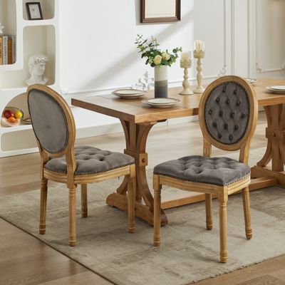 Velvet Dining Chairs with Nailhead Trim (Set of 2)