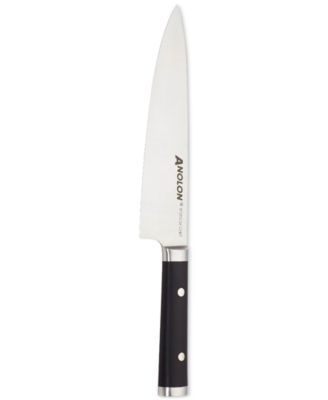 Anolon - 8" Japanese Stainless Steel Chef Knife with Sheath