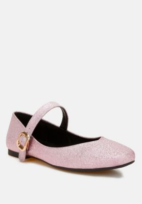 Womens Herma Glitter Pin Buckle Ballerinas
