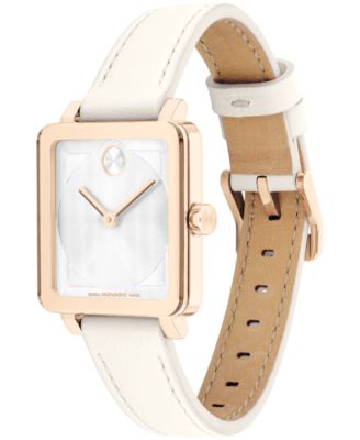 Women's Bold Evolution 2.0 Swiss Quartz White Leather Watch 26mm