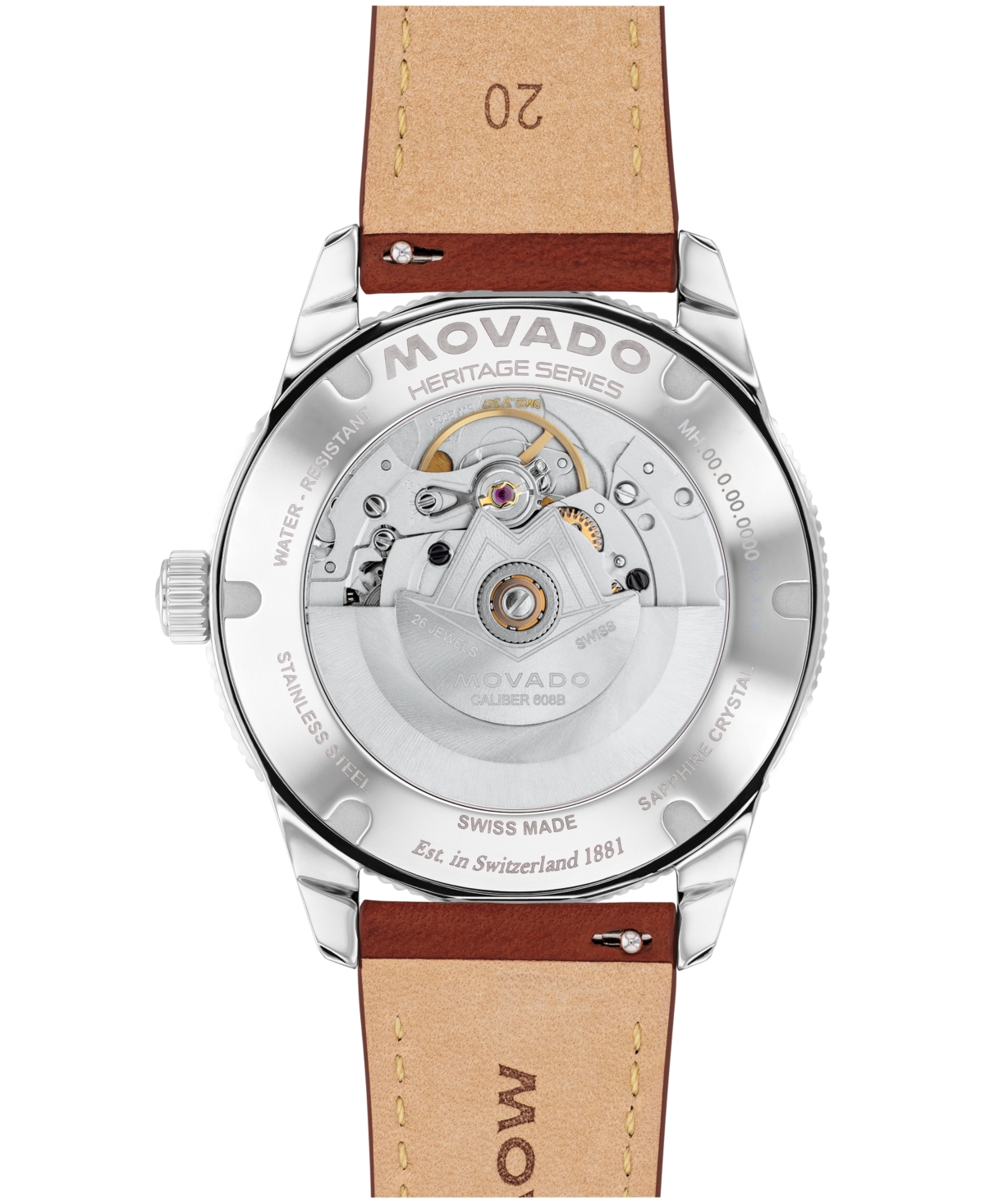 Movado Men's Calendoplan S Swiss Automatic Cognac Leather Watch 40mm In Brown