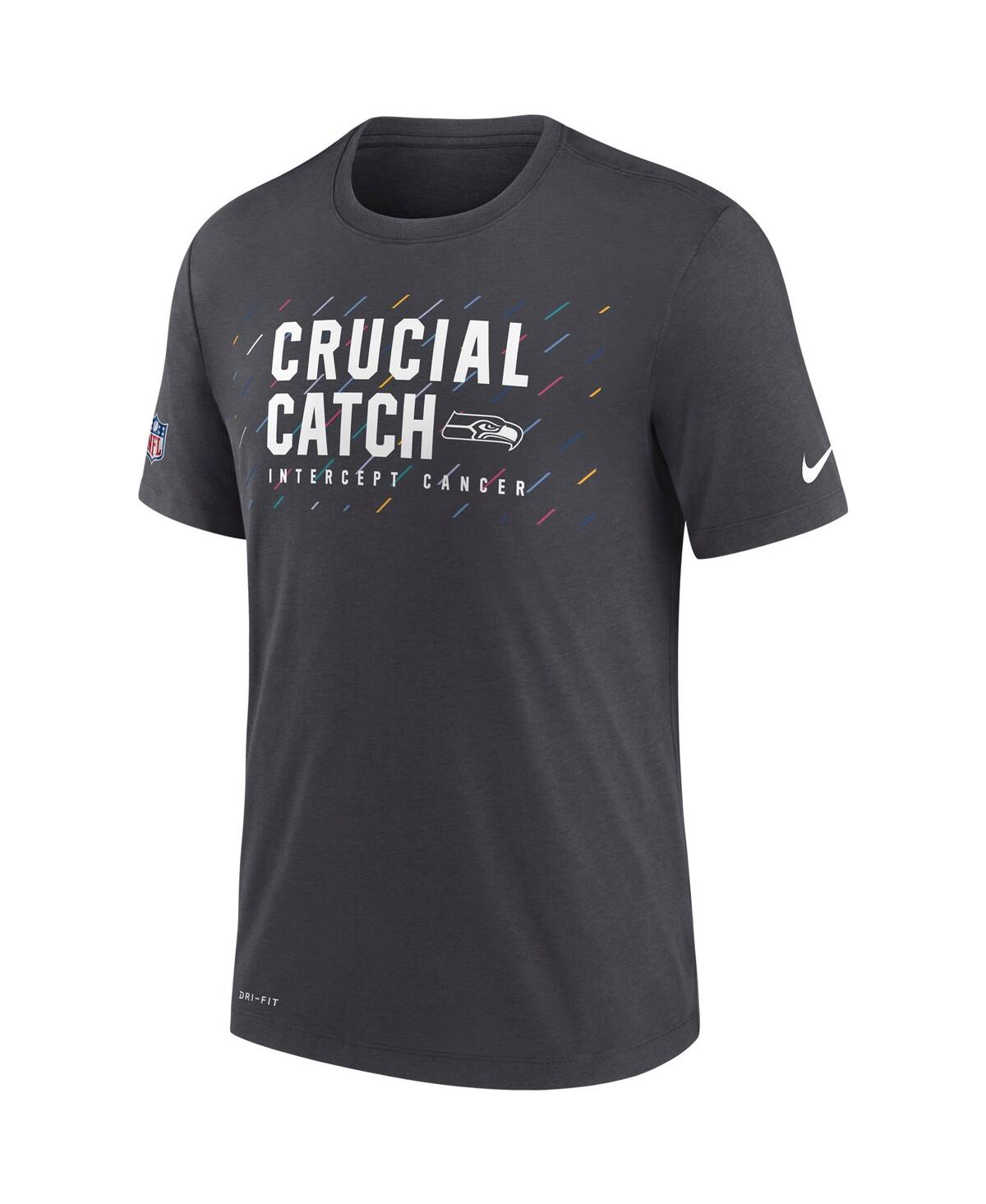Nike Men'sSeattle Seahawks Nfl Crucial Catch Performance T-Shirt - Charcoal