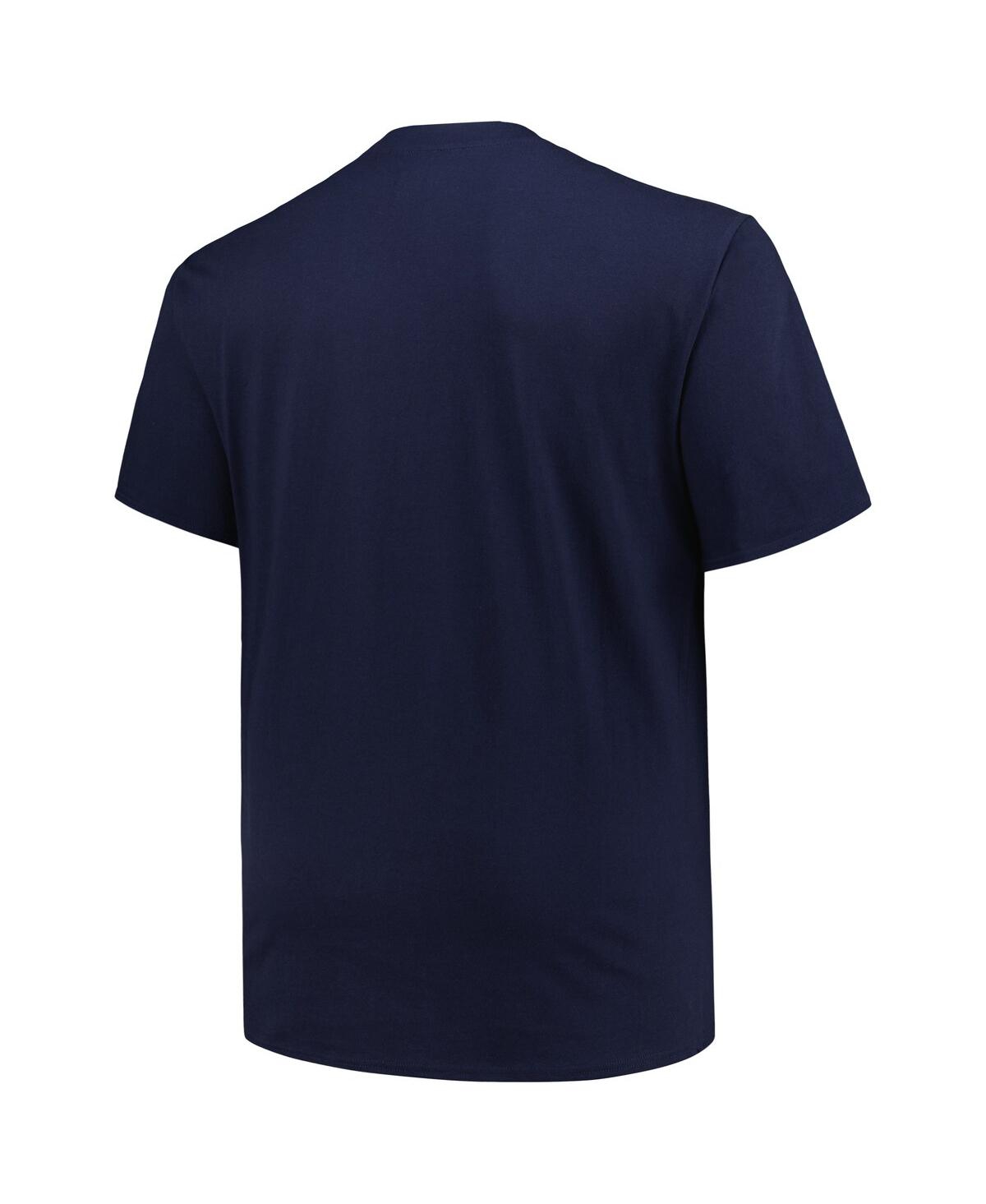 Profile Men's Navy Michigan Wolverines Big Tall Color Stripe T-shirt In Navy,heather Gray