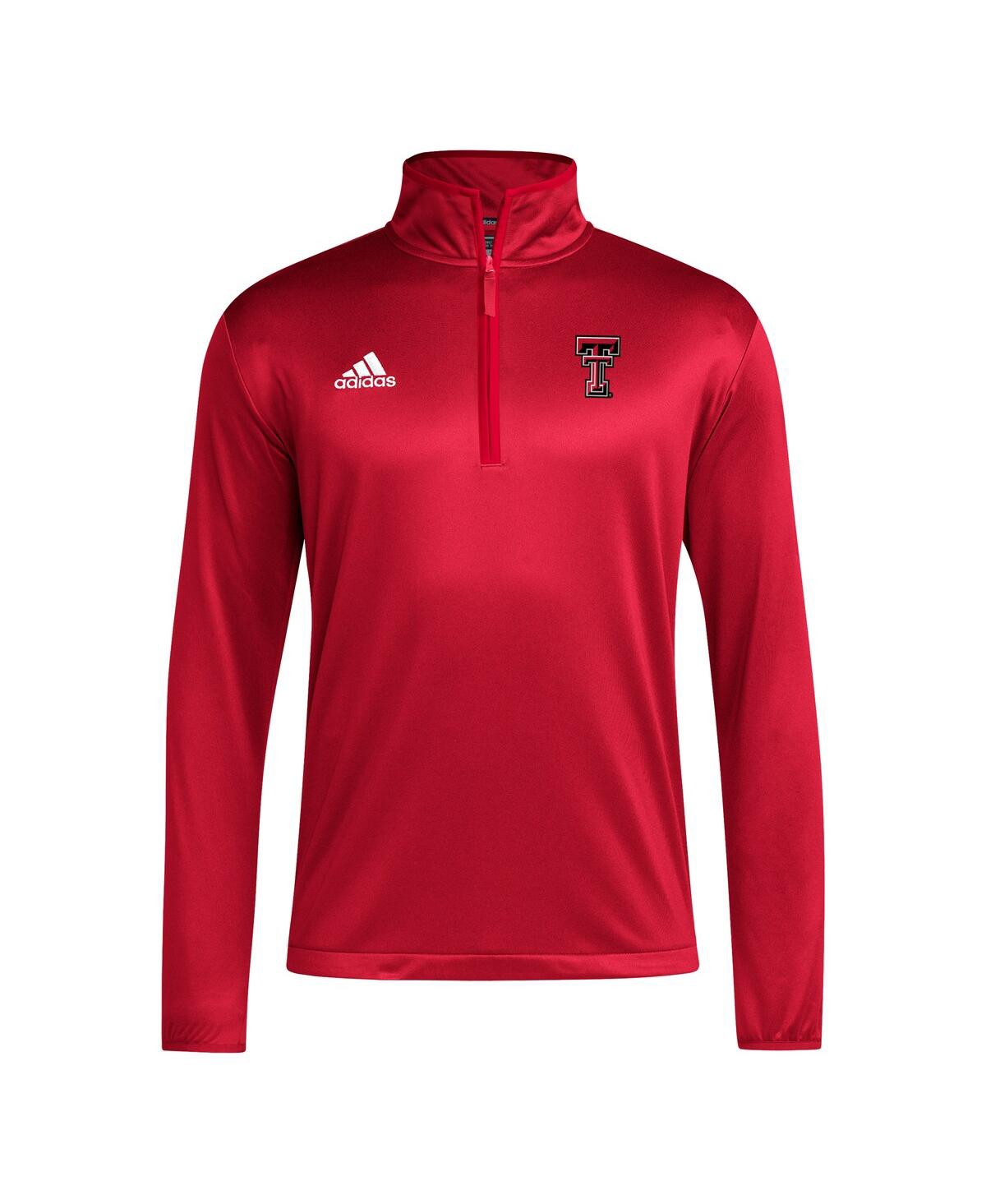 Adidas Men'sTexas TechRaiders 2024 Coaches Sidelines Aeroready Quarter-Zip Jacket - Red, White
