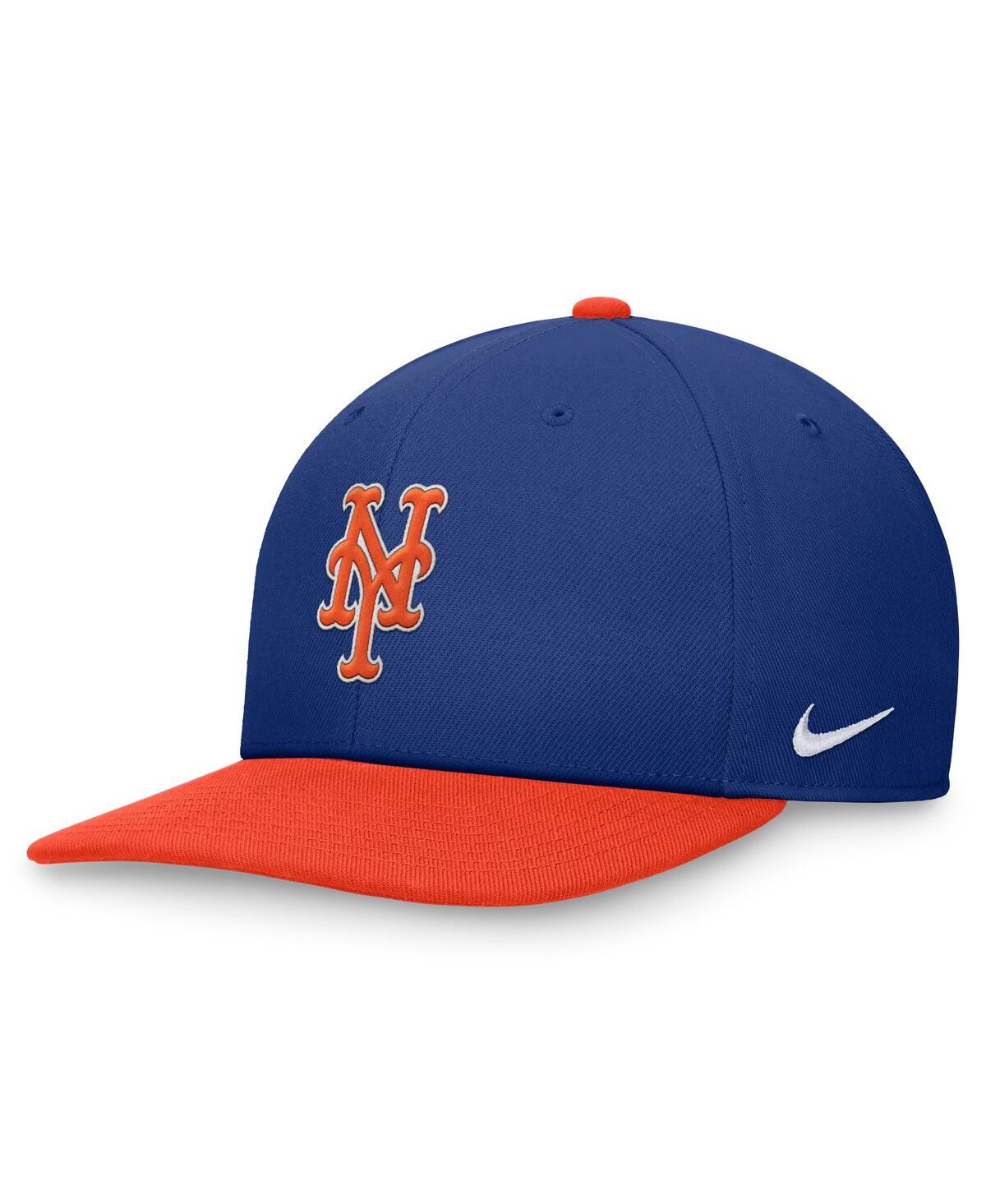 Nike Men's Royal/orange New York Mets Evergreen Two-tone Snapback Hat In Royal,orange