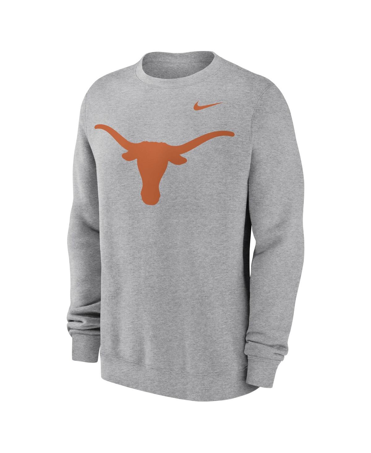 Nike Men'sTexas Longhorns Primetime Evergreen Fleece Pullover Sweatshirt - Heather Gray