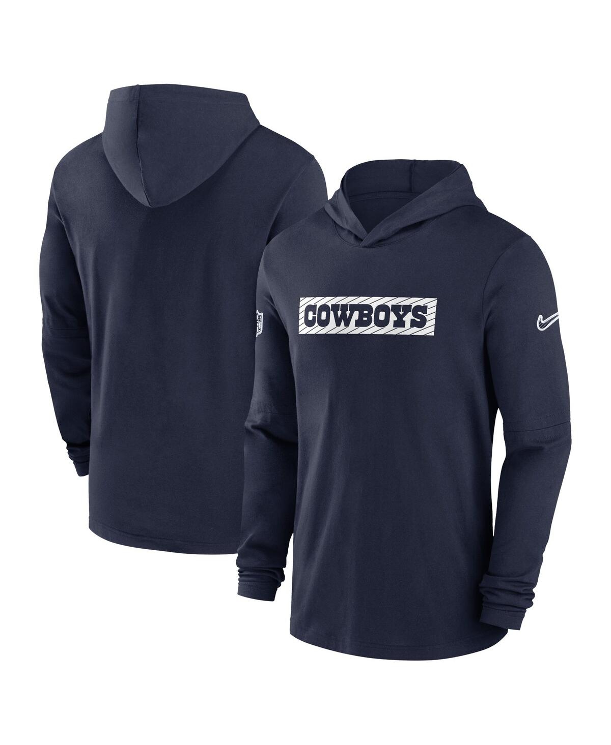 Nike Men's Navy Dallas Cowboys 2024/25 Sideline Performance Long Sleeve Hoodie T-shirt In Navy